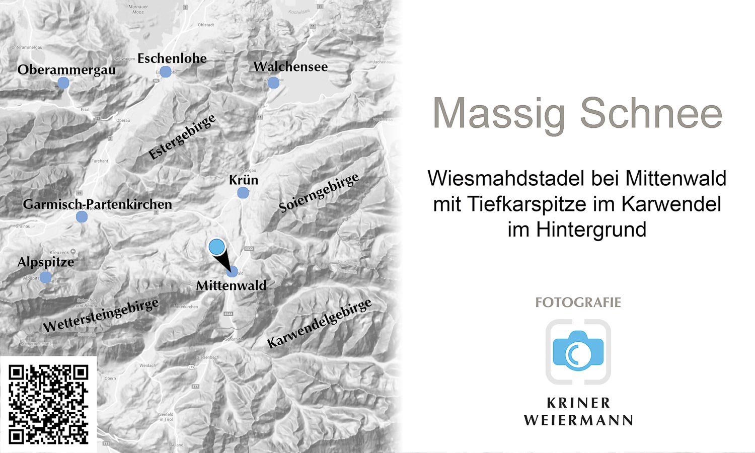 Massig Schnee — Wiesmahdstadel bei Mittenwald mit Tiefkarspitze im Karwendel im Hintergrund - Massig Schnee -