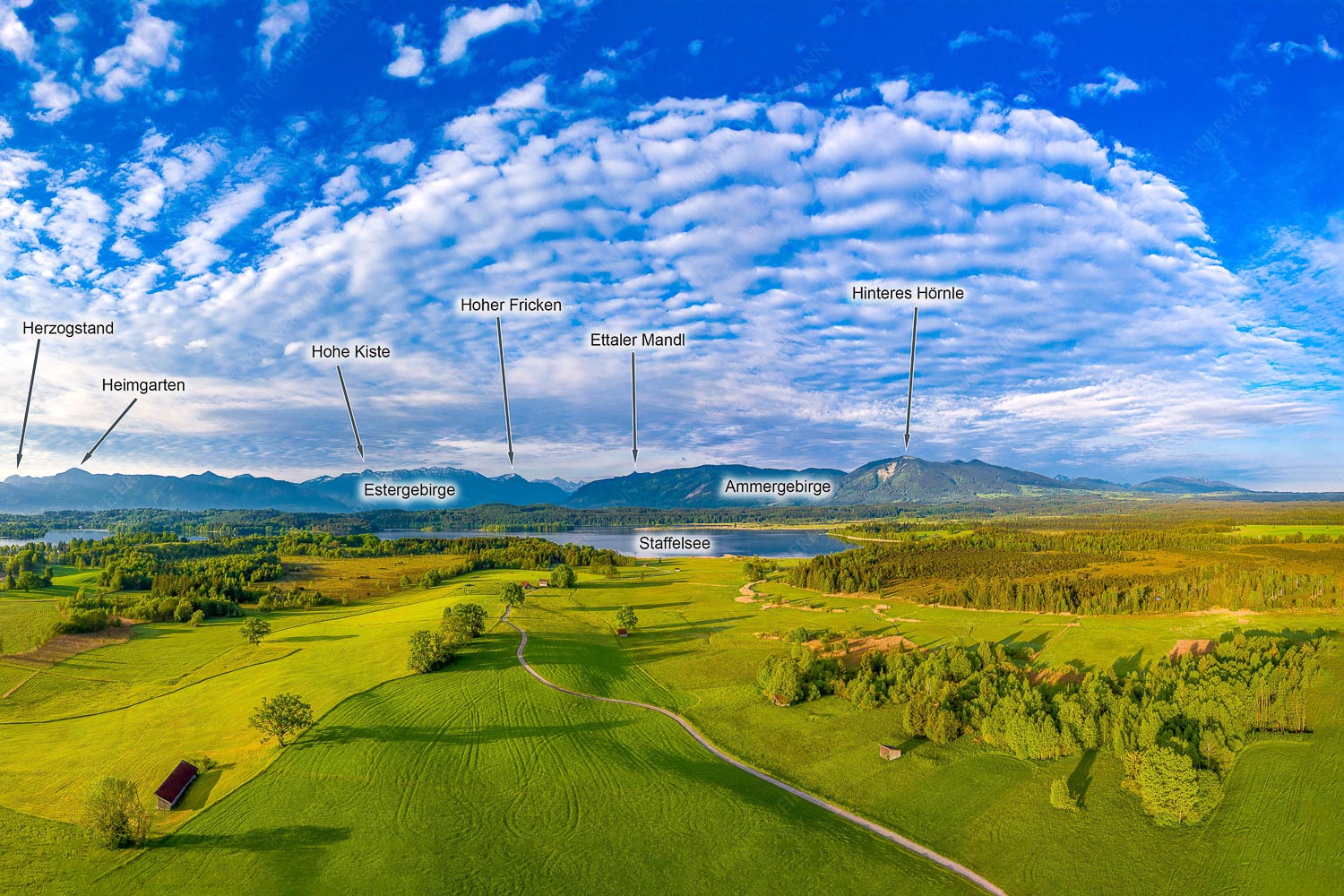 Obersee — Blick über den Staffelsee zum Estergebirge und dem Ammergebirge - Obersee -
