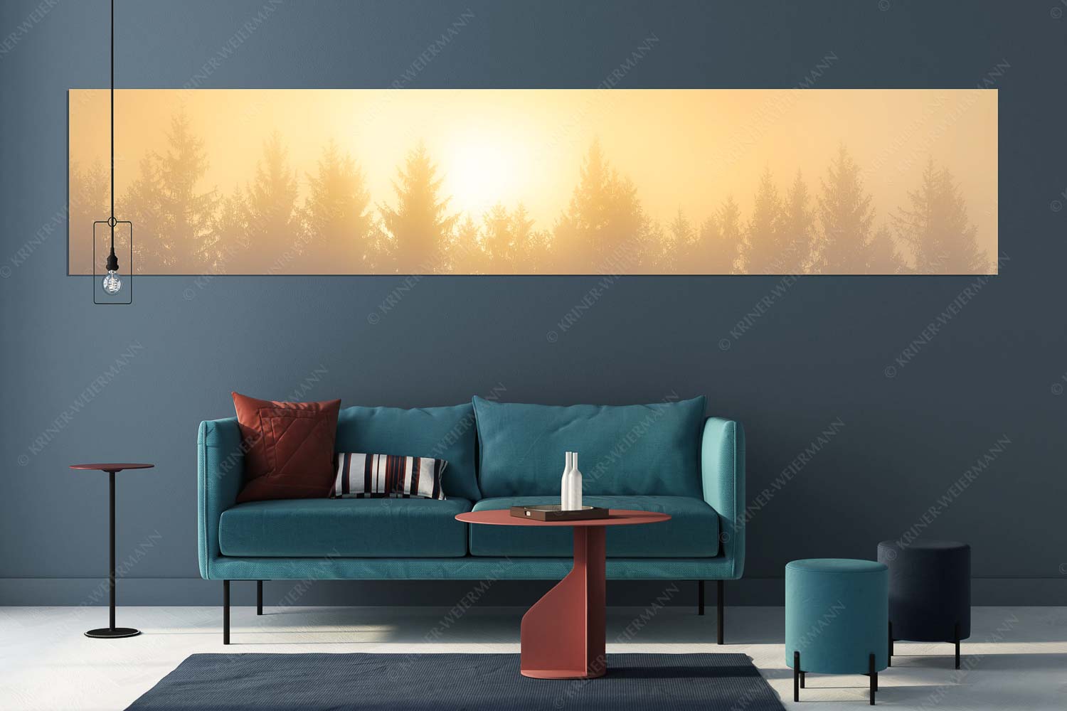 Lichtwerden – Wandbild – Größe ca. 350x70cm, Seitenverhältnis 5:1 — Sonne Nebel Wald Sonnenaufgang im Nebel - Lichtwerden - Wandbild - Größe ca. 350x70cm, Seitenverhältnis 5:1 - Sonne Nebel Wald - weitere Infos unter https://www.kriner-weiermann.de