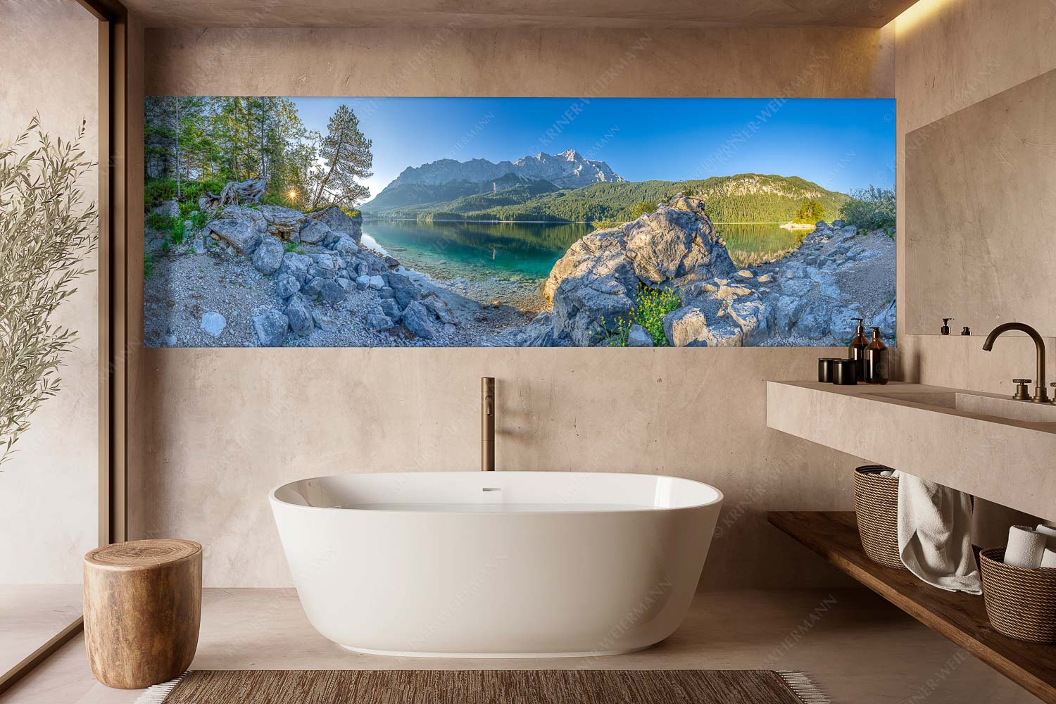 Ruhe vor dem Sturm – Wandbild – Größe ca. 300x100cm, Seitenverhältnis 3:1 — Eibsee Zugspitze Wetterstein Blick über den Eibsee zur Zugspitze - Ruhe vor dem Sturm - Wandbild - Größe ca. 300x100cm, Seitenverhältnis 3:1 - Eibsee Zugspitze Wetterstein - weitere Infos unter https://www.kriner-weiermann.de