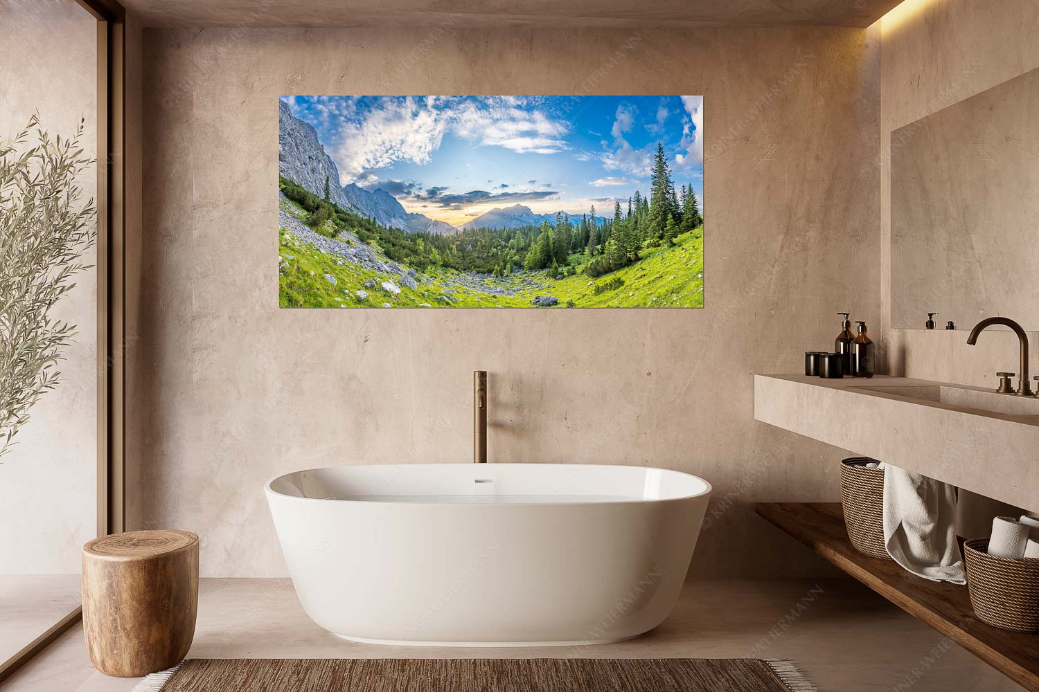 Schea – Wandbild – Größe ca. 180x90cm, Seitenverhältnis 2:1 — Karwendel Soiern Blick zum Sonnenuntergang an der Reißenden Lahnspitze - Schea - Wandbild - Größe ca. 180x90cm, Seitenverhältnis 2:1 - Karwendel Soiern - weitere Infos unter https://www.kriner-weiermann.de