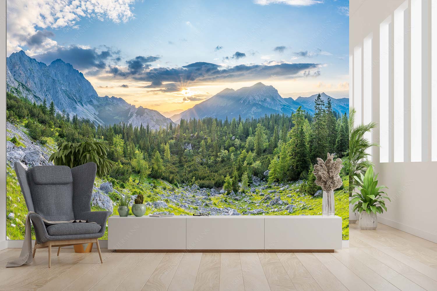 Schea – Fototapete – Größe ca. 300x200cm, Seitenverhältnis 3: — Karwendel Soiern Blick zum Sonnenuntergang an der Reißenden Lahnspitze - Schea - Fototapete - Größe ca. 300x200cm, Seitenverhältnis 3: - Karwendel Soiern - weitere Infos unter https://www.kriner-weiermann.de