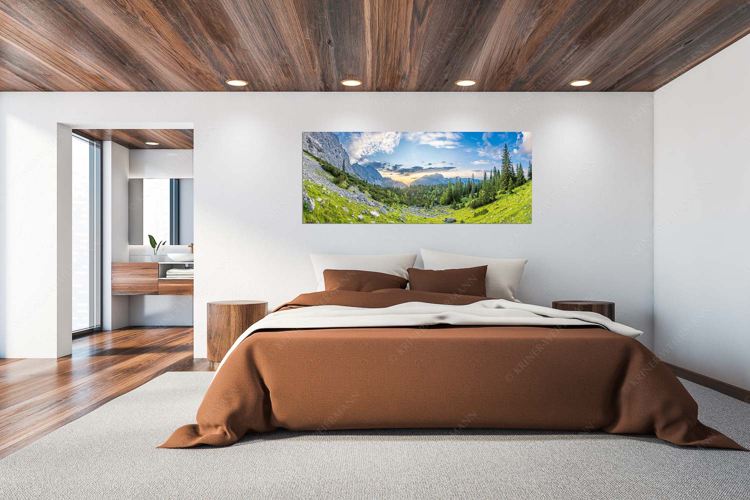 Schea – Wandbild – Größe ca. 200x80cm, Seitenverhältnis 2,5:1 — Karwendel Soiern Blick zum Sonnenuntergang an der Reißenden Lahnspitze - Schea - Wandbild - Größe ca. 200x80cm, Seitenverhältnis 2,5:1 - Karwendel Soiern - weitere Infos unter https://www.kriner-weiermann.de