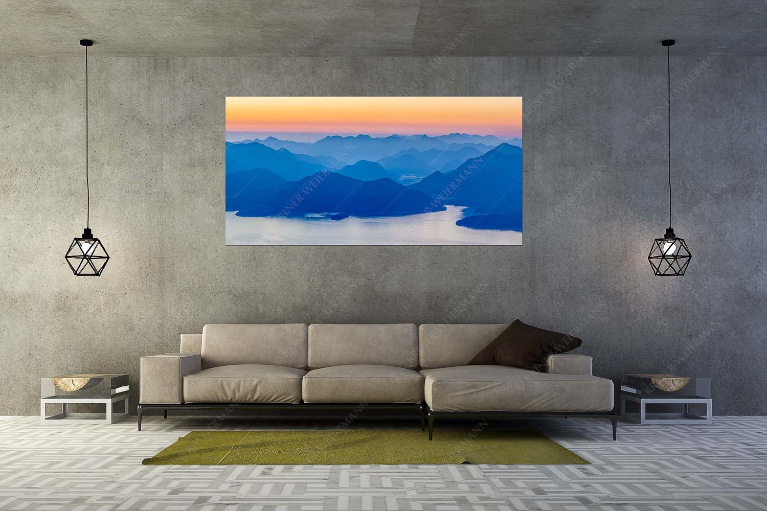 Walchenseesilhouetten – Wandbild – Größe ca. 200x100cm, Seitenverhältnis 2:1 — Walchensee Jachenau Benediktenwand Blick über den Walchensee zur Benediktenwand und der Jachenau - Walchenseesilhouetten - Wandbild - Größe ca. 200x100cm, Seitenverhältnis 2:1 - Walchensee Jachenau Benediktenwand - weitere Infos unter https://www.kriner-weiermann.de