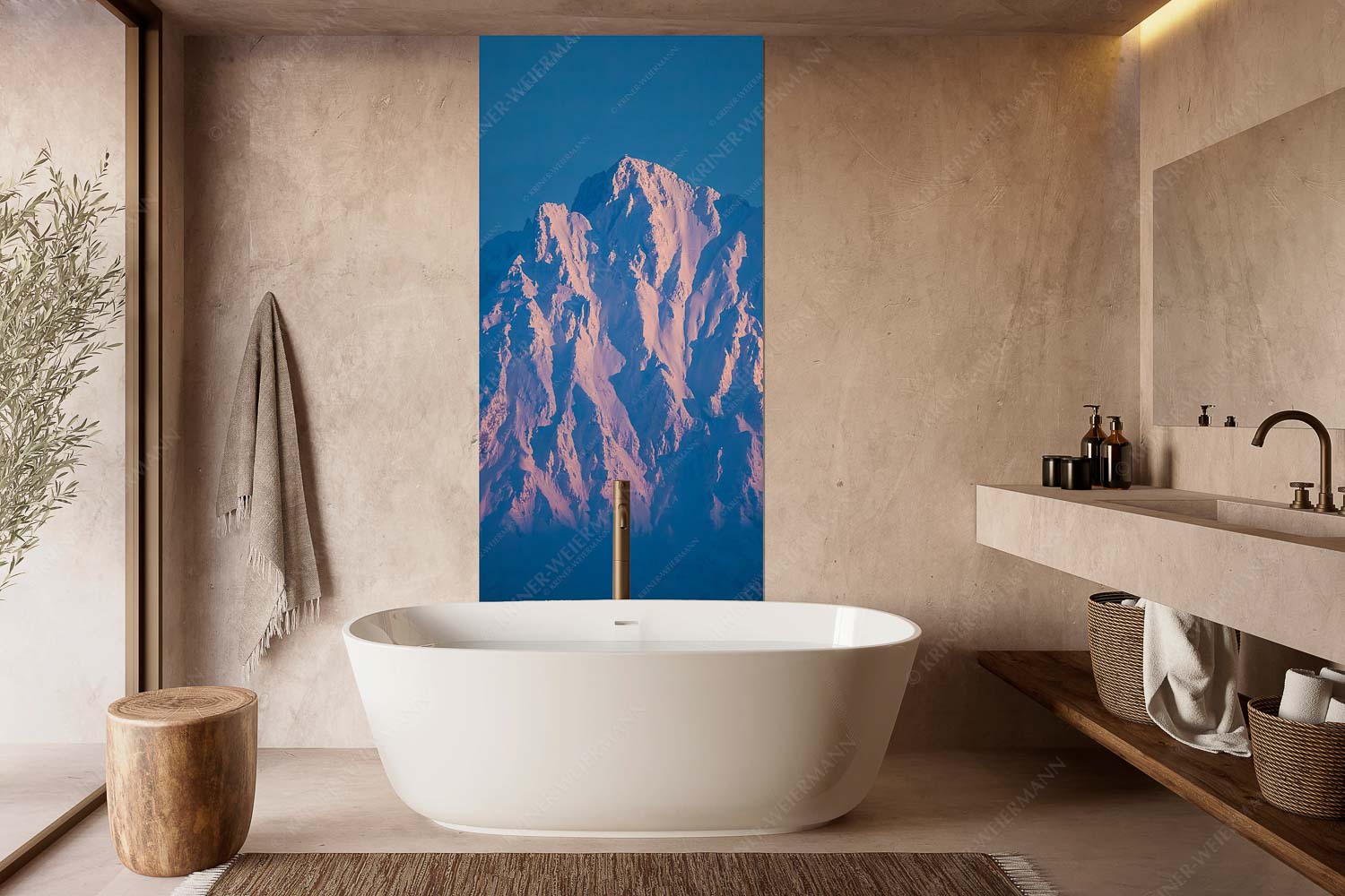 Winterlicher Wörner im Karwendel bei Sonnenuntergang - Alaska Style - Wandbild - Größe ca. 100x200cm, Seitenverhältnis 1:2 - Karwendel-Wörner - weitere Infos unter https://www.kriner-weiermann.de