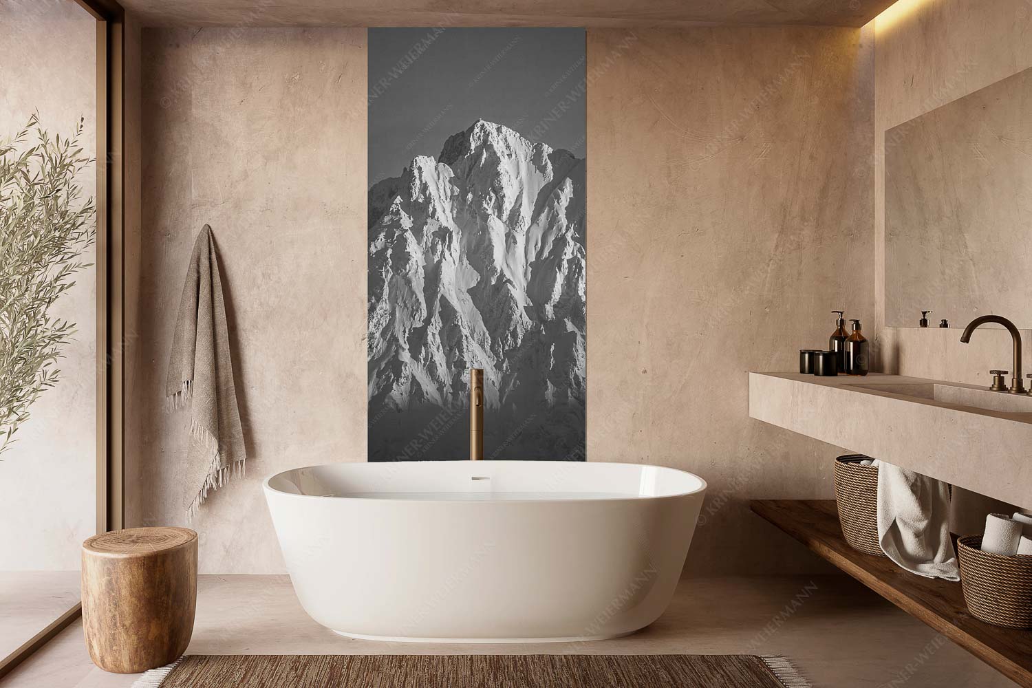 Winterlicher Wörner im Karwendel bei Sonnenuntergang - Alaska Style - Wandbild - Größe ca. 100x200cm, Seitenverhältnis 1:2 - Karwendel-Wörner - weitere Infos unter https://www.kriner-weiermann.de