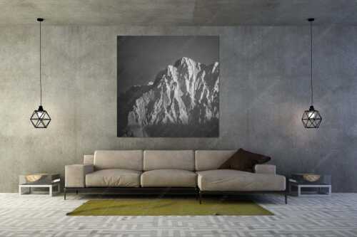 Winterlicher Wörner im Karwendel bei Sonnenuntergang - Alaska Style - Wandbild - Größe ca. 160x160cm, Seitenverhältnis 1:1 - Karwendel-Wörner - weitere Infos unter https://www.kriner-weiermann.de