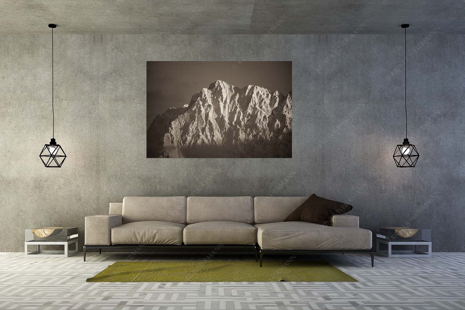 Alaska Style – Wandbild – Größe ca. 180x120cm, Seitenverhältnis 3:2 — Karwendel-Wörner Winterlicher Wörner im Karwendel bei Sonnenuntergang - Alaska Style - Wandbild - Größe ca. 180x120cm, Seitenverhältnis 3:2 - Karwendel-Wörner - weitere Infos unter https://www.kriner-weiermann.de