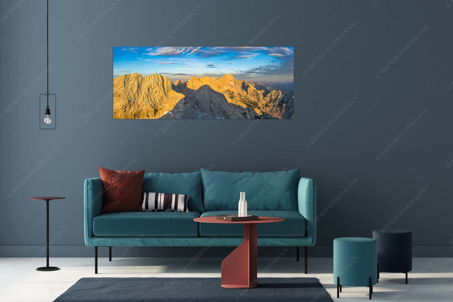 Alpspitzschatten – Wandbild – Größe ca. 175x70cm, Seitenverhältnis 2,5:1 — Hochblassen Jubiläumsgrat Zugspitze Blick von Alpspitze über Jubiläumsgrat zur Zugspitze - Alpspitzschatten - Wandbild - Größe ca. 175x70cm, Seitenverhältnis 2,5:1 - Hochblassen Jubiläumsgrat Zugspitze - weitere Infos unter https://www.kriner-weiermann.de