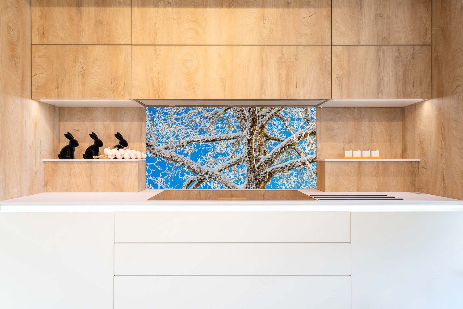 Geäst – Küchenrückwand – Größe ca. 120x60cm, Seitenverhältnis 2:1 — Ahornbaum Winter Neuschnee an altem Ahornbaum - Geäst - Küchenrückwand - Größe ca. 120x60cm, Seitenverhältnis 2:1 - Ahornbaum Winter - weitere Infos unter https://www.kriner-weiermann.de