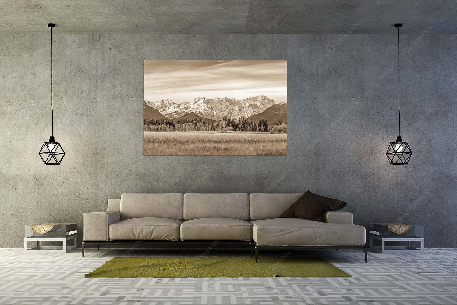 Loisachtal – Wandbild – Größe ca. 180x120cm, Seitenverhältnis 3:2 — Murnau bis zum Wetterstein Blick von Murnau durchs Loisachtal zum Wettersteinmassiv mit Alpspitze und Zugspitze - Loisachtal - Wandbild - Größe ca. 180x120cm, Seitenverhältnis 3:2 - Murnau bis zum Wetterstein - weitere Infos unter https://www.kriner-weiermann.de