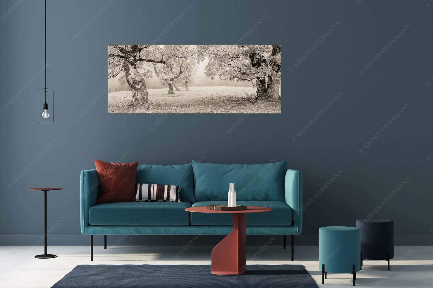 Bergahorne in herbstlicher Pracht im Karwendelgebirge - Stille Farben - Wandbild - Größe ca. 175x70cm, Seitenverhältnis 2,5:1 - Bergahorne Herbst Karwend - weitere Infos unter https://www.kriner-weiermann.de