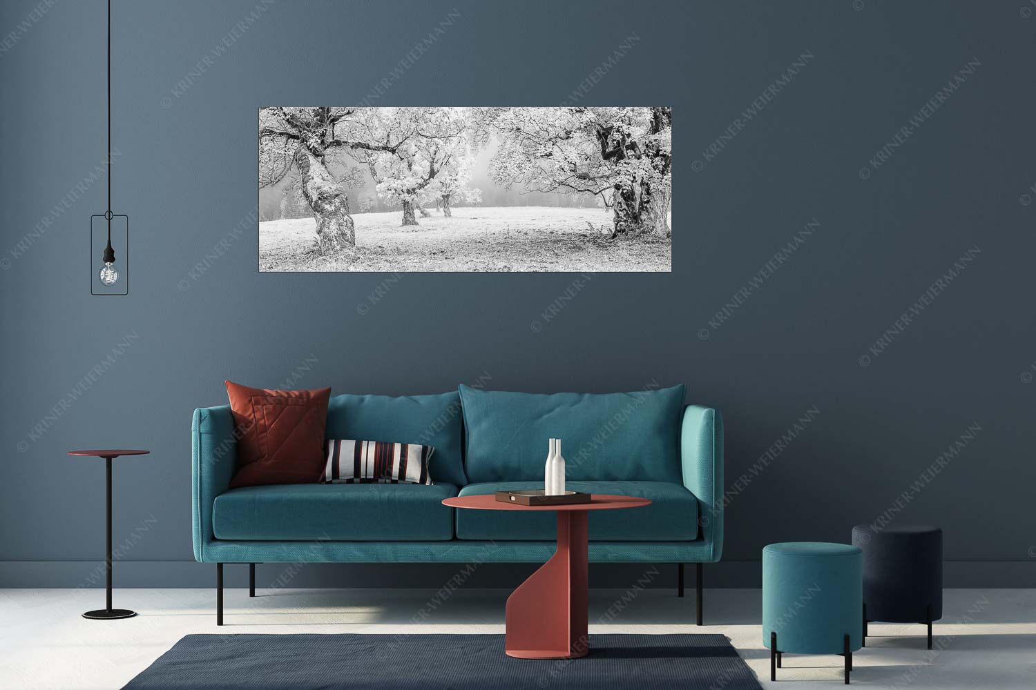 Bergahorne in herbstlicher Pracht im Karwendelgebirge - Stille Farben - Wandbild - Größe ca. 175x70cm, Seitenverhältnis 2,5:1 - Bergahorne Herbst Karwend - weitere Infos unter https://www.kriner-weiermann.de