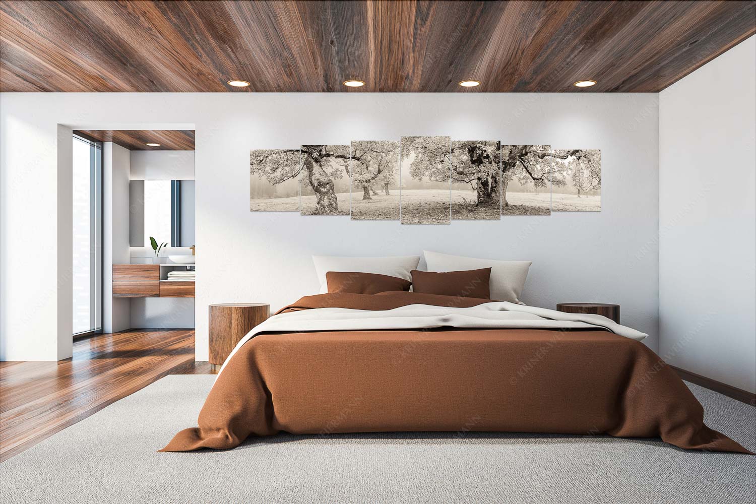 Stille Farben – Wandbild – 7er Split, Größe ca. 300x75cm, Seitenverhältnis 4:1 — Bergahorne Herbst Karwend Bergahorne in herbstlicher Pracht im Karwendelgebirge - Stille Farben - Wandbild - 7er Split, Größe ca. 300x75cm, Seitenverhältnis 4:1 - Bergahorne Herbst Karwend - weitere Infos unter https://www.kriner-weiermann.de