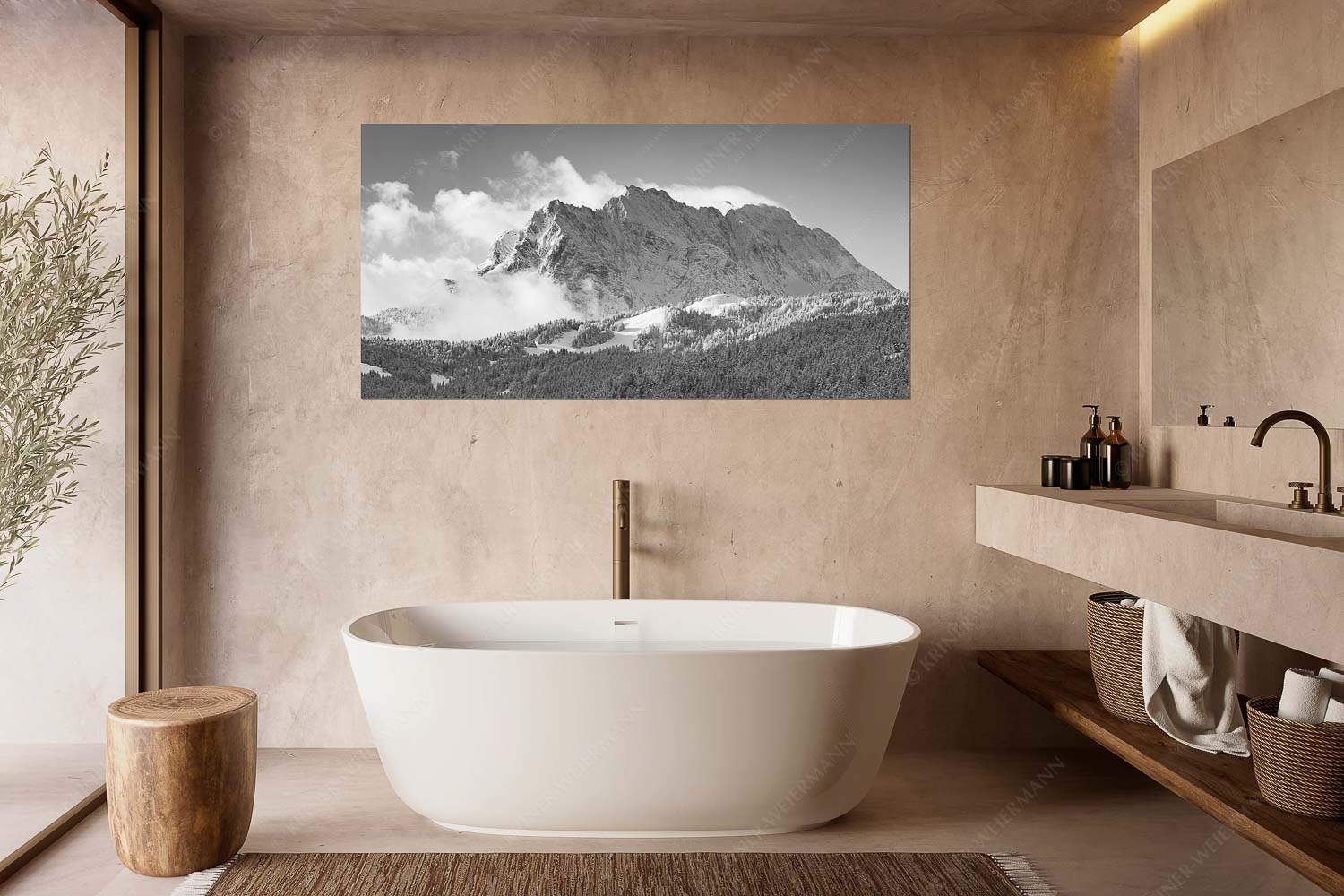 Wetterstein-Rendezvous – Wandbild – Größe ca. 180x90cm, Seitenverhältnis 2:1 — Hoher Kranzberg mit Wettersteinspitzen Nach Neuschneefällen präsentieren sich das Kranzberggebiet mit den hoch aufragenden Wettersteinwänden - Wetterstein-Rendezvous - Wandbild - Größe ca. 180x90cm, Seitenverhältnis 2:1 - Hoher Kranzberg mit Wettersteinspitzen - weitere Infos unter https://www.kriner-weiermann.de