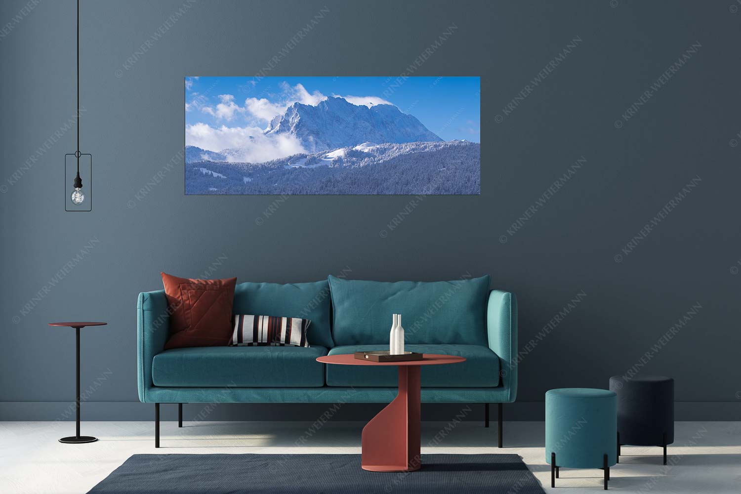 Wetterstein-Rendezvous – Wandbild – Größe ca. 175x70cm, Seitenverhältnis 2,5:1 — Hoher Kranzberg mit Wettersteinspitzen Nach Neuschneefällen präsentieren sich das Kranzberggebiet mit den hoch aufragenden Wettersteinwänden - Wetterstein-Rendezvous - Wandbild - Größe ca. 175x70cm, Seitenverhältnis 2,5:1 - Hoher Kranzberg mit Wettersteinspitzen - weitere Infos unter https://www.kriner-weiermann.de