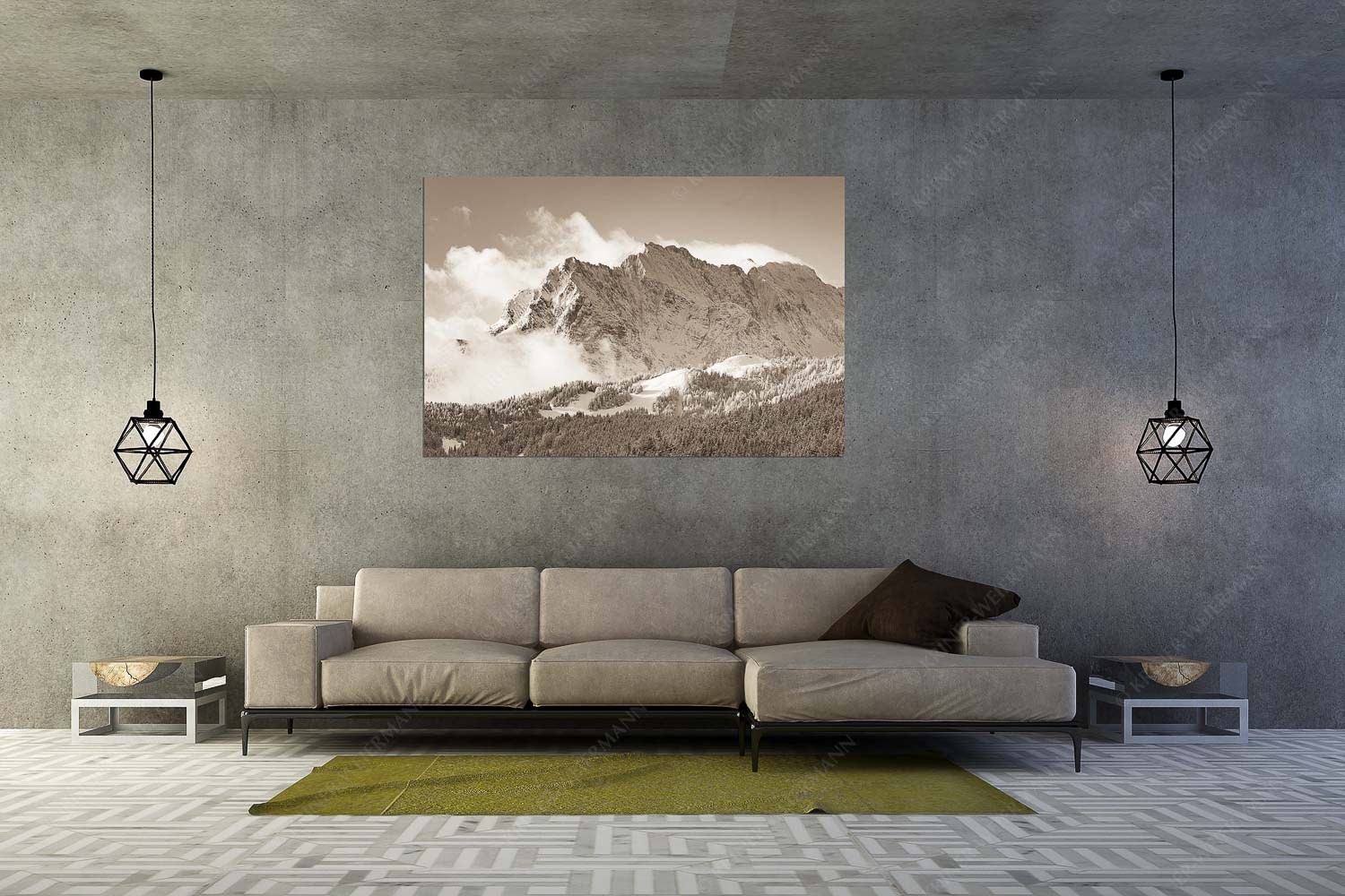 Wetterstein-Rendezvous – Wandbild – Größe ca. 180x120cm, Seitenverhältnis 3:2 — Hoher Kranzberg mit Wettersteinspitzen Nach Neuschneefällen präsentieren sich das Kranzberggebiet mit den hoch aufragenden Wettersteinwänden - Wetterstein-Rendezvous - Wandbild - Größe ca. 180x120cm, Seitenverhältnis 3:2 - Hoher Kranzberg mit Wettersteinspitzen - weitere Infos unter https://www.kriner-weiermann.de