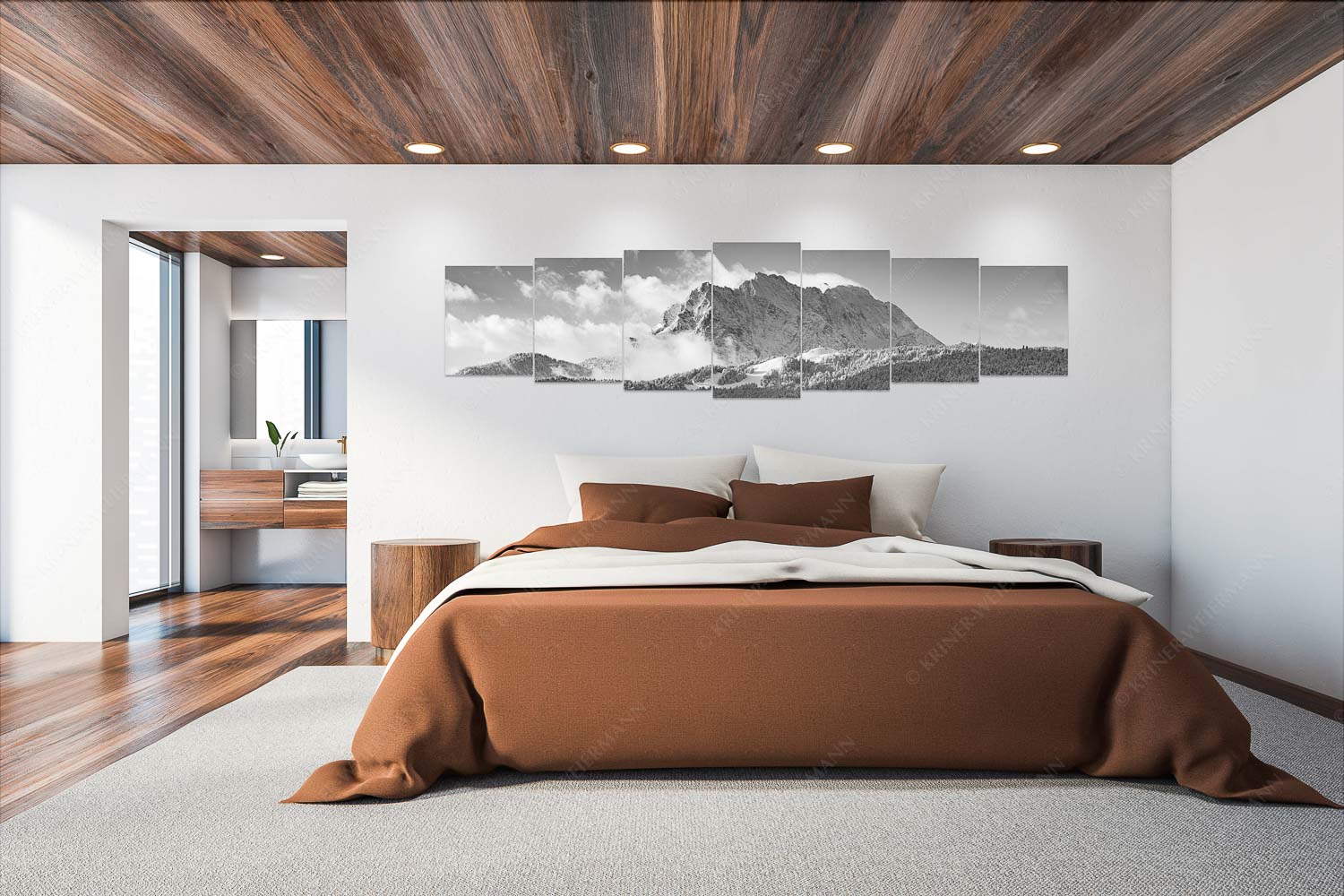 Wetterstein-Rendezvous – Wandbild – 7er Split, Größe ca. 300x75cm, Seitenverhältnis 4:1 — Hoher Kranzberg mit Wettersteinspitzen Nach Neuschneefällen präsentieren sich das Kranzberggebiet mit den hoch aufragenden Wettersteinwänden - Wetterstein-Rendezvous - Wandbild - 7er Split, Größe ca. 300x75cm, Seitenverhältnis 4:1 - Hoher Kranzberg mit Wettersteinspitzen - weitere Infos unter https://www.kriner-weiermann.de