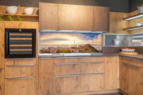 Morgenstimmung im Estergebirge - Glücksmoment II - Küchenrückwand - Größe ca. 180x60cm, Seitenverhältnis 3:1 - Sonnenaufgang Krottenkopf - weitere Infos unter https://www.kriner-weiermann.de