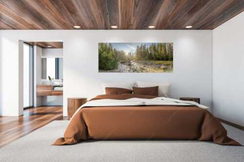 Sonnenaufgang am Isarursprung - Isarursprung I - Wandbild - Größe ca. 200x80cm, Seitenverhältnis 2,5:1 - Isarursprung Karwendel - weitere Infos unter https://www.kriner-weiermann.de