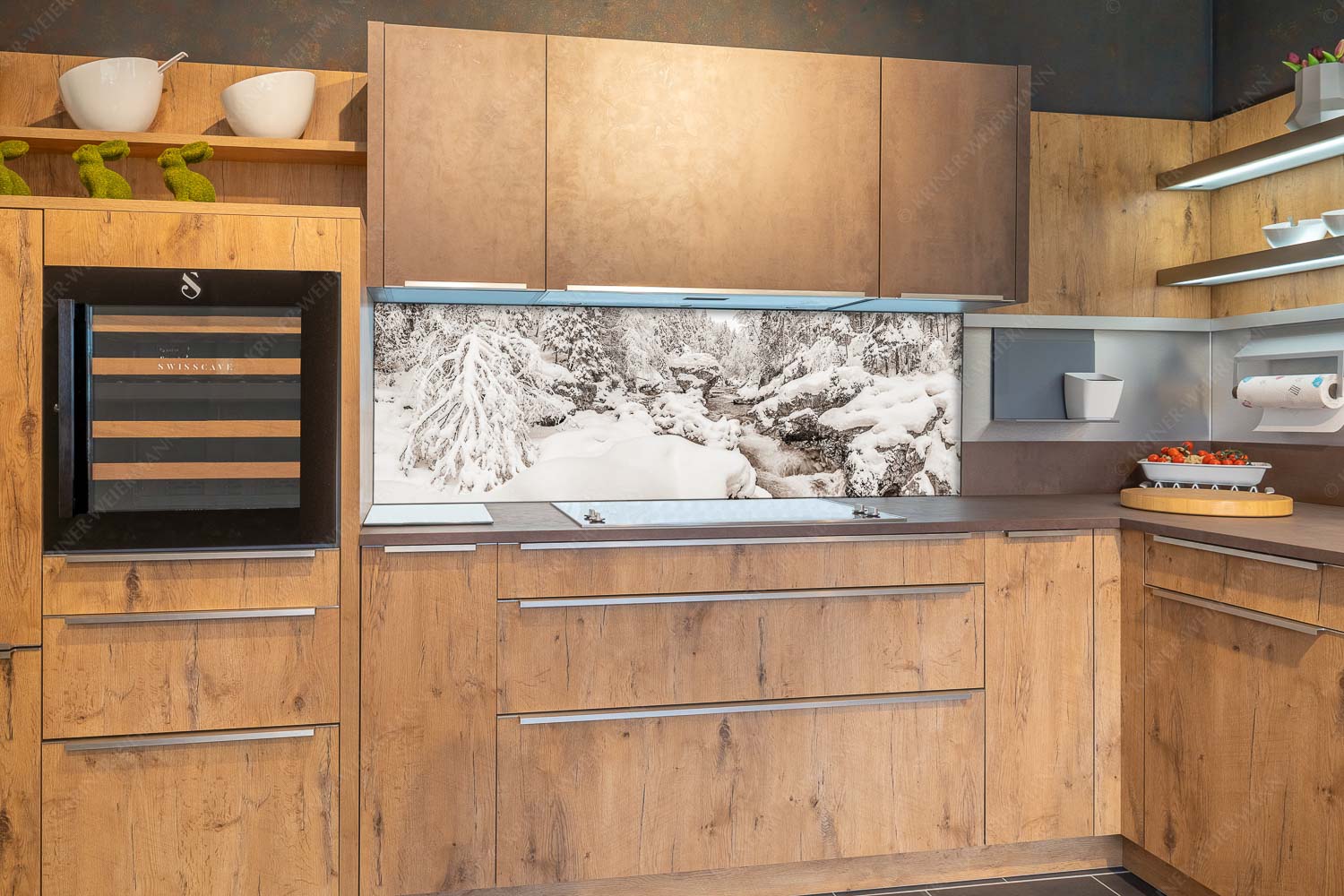 Stein der Weisen – Küchenrückwand – Größe ca. 180x60cm, Seitenverhältnis 3:1 — Rissbach im Karwendel Der verschneite Rissbach zwischen Vorder- und Hinterriß - Stein der Weisen - Küchenrückwand - Größe ca. 180x60cm, Seitenverhältnis 3:1 - Rissbach im Karwendel - weitere Infos unter https://www.kriner-weiermann.de