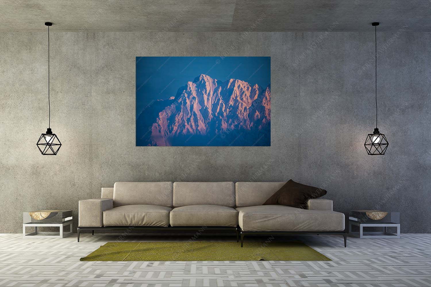 Alaska Style – Wandbild – Größe ca. 180x120cm, Seitenverhältnis 3:2 — Karwendel-Wörner Winterlicher Wörner im Karwendel bei Sonnenuntergang - Alaska Style - Wandbild - Größe ca. 180x120cm, Seitenverhältnis 3:2 - Karwendel-Wörner - weitere Infos unter https://www.kriner-weiermann.de