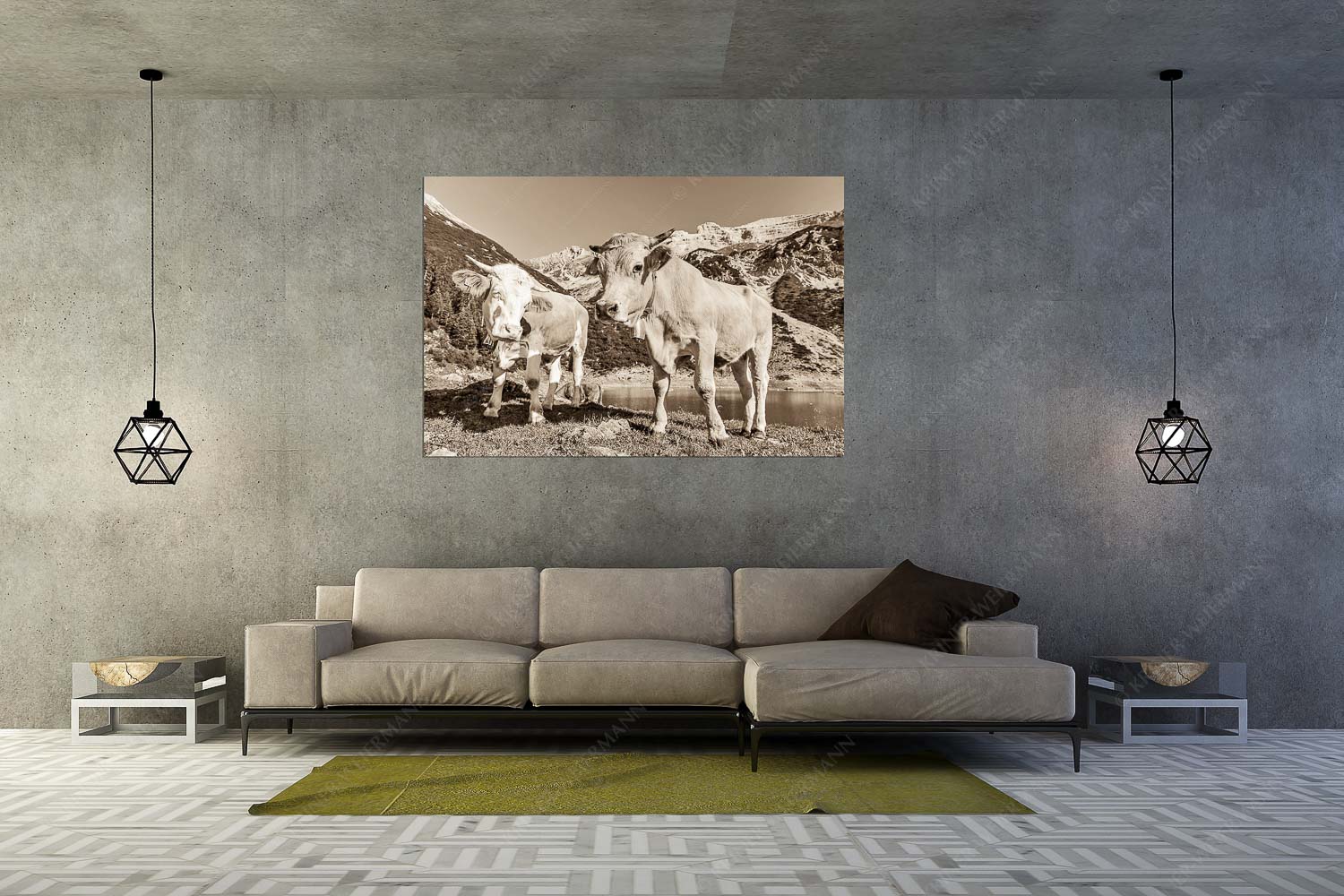 Auf der Alm – Wandbild – Größe ca. 180x120cm, Seitenverhältnis 3:2 — Kälber im Soierngebirge Jungvieh am kleinen Soiernsee mit Soiernspitze im Hintergrund - Auf der Alm - Wandbild - Größe ca. 180x120cm, Seitenverhältnis 3:2 - Kälber im Soierngebirge - weitere Infos unter https://www.kriner-weiermann.de