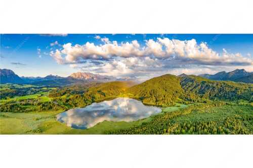 Blick über den Barmsee zum Wettersteingebirge - Der Lieblings See - Seitenverhältnis 2,5:1 - Barmsee Krün - weitere Infos unter https://www.kriner-weiermann.de