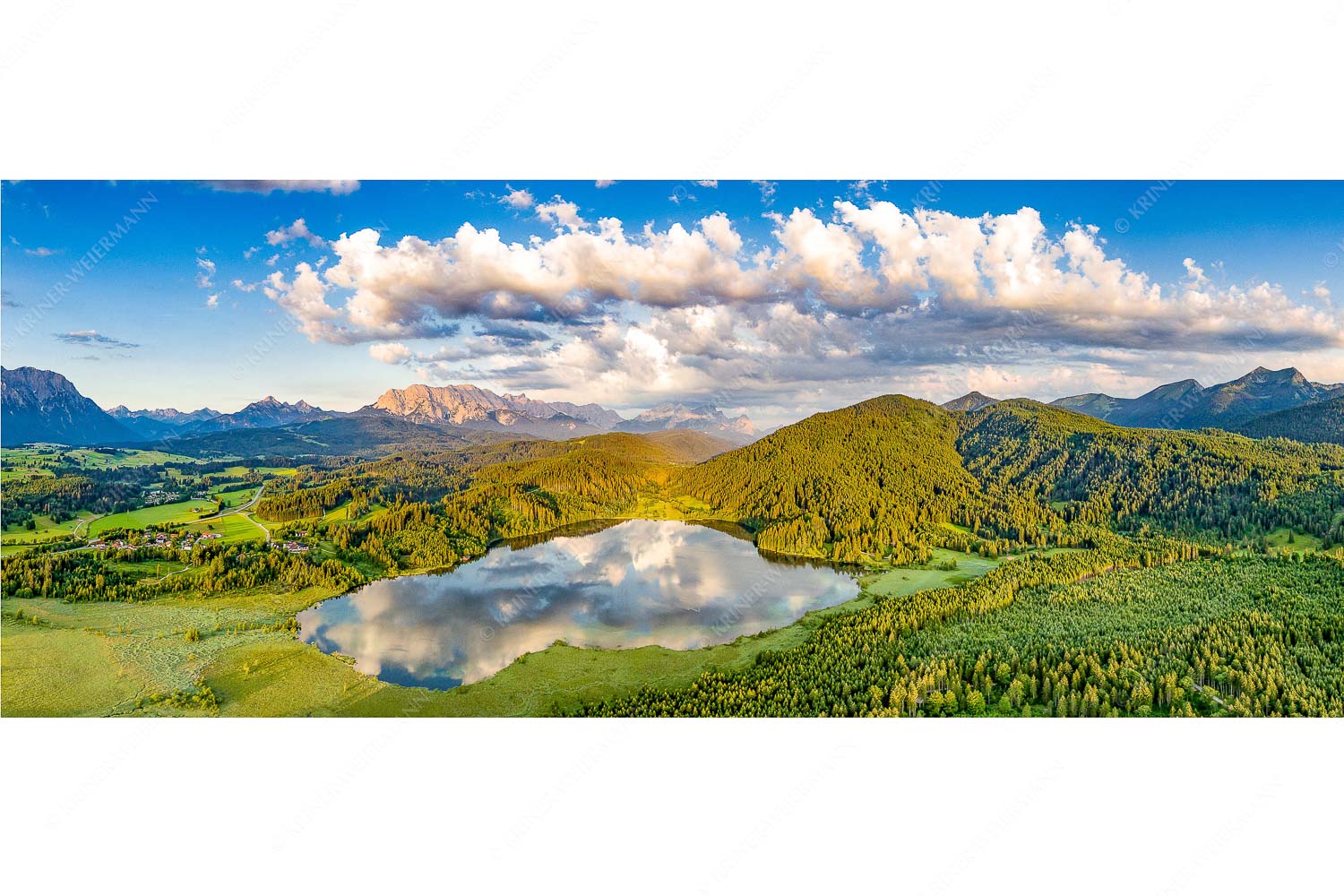 Der Lieblings See – Seitenverhältnis 2,5:1 — Barmsee Krün Blick über den Barmsee zum Wettersteingebirge