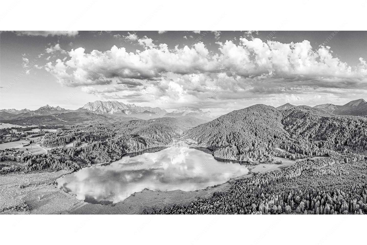 Der Lieblings See – Seitenverhältnis 2:1 — Barmsee Krün Blick über den Barmsee zum Wettersteingebirge