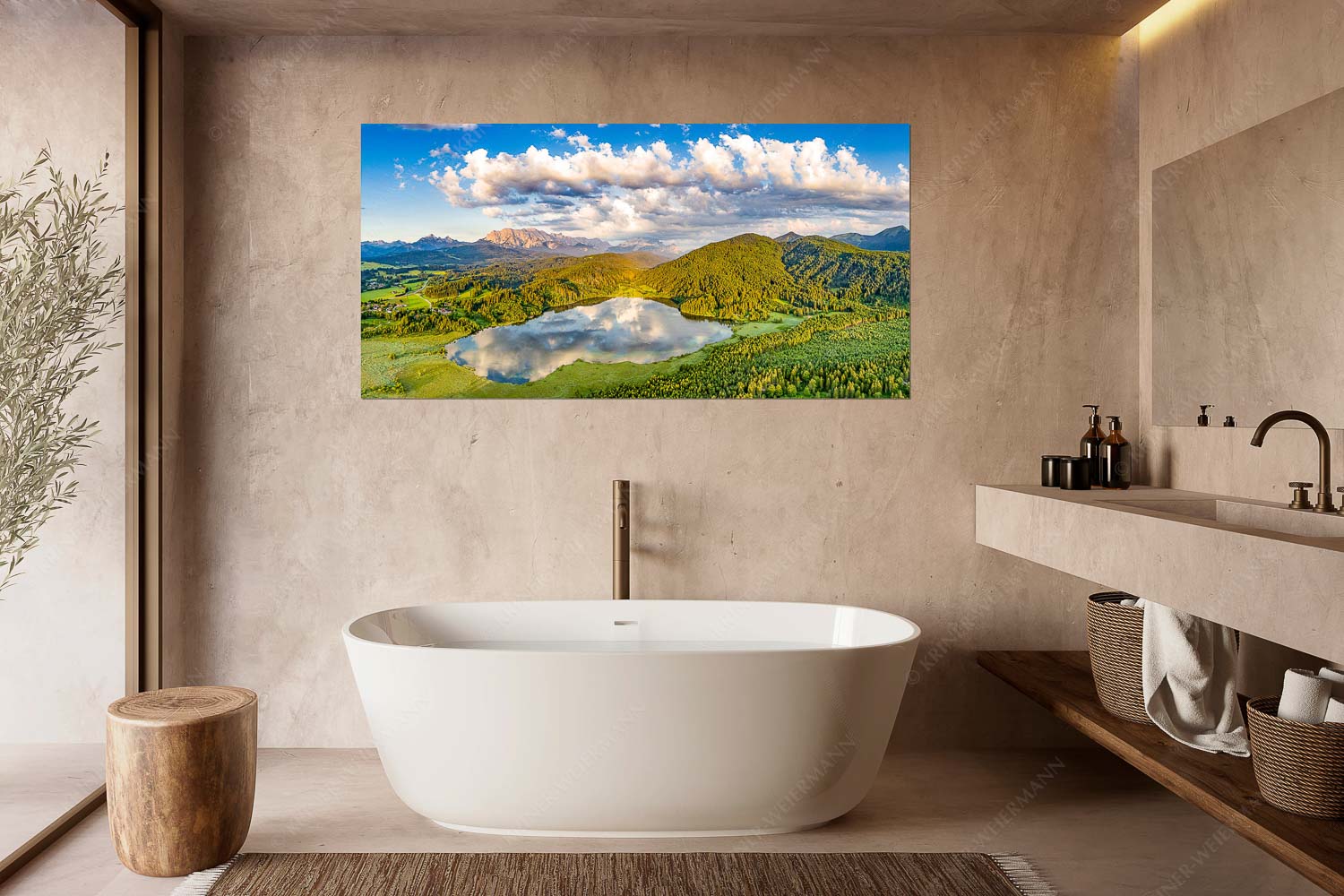 Der Lieblings See – Wandbild – Größe ca. 180x90cm, Seitenverhältnis 2:1 — Barmsee Krün Blick über den Barmsee zum Wettersteingebirge - Der Lieblings See - Wandbild - Größe ca. 180x90cm, Seitenverhältnis 2:1 - Barmsee Krün - weitere Infos unter https://www.kriner-weiermann.de