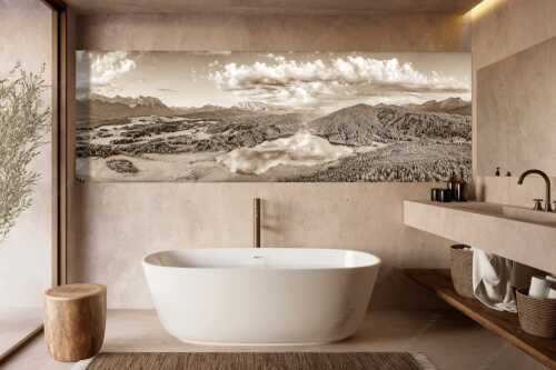 Blick über den Barmsee zum Wettersteingebirge - Der Lieblings See - Wandbild - Größe ca. 300x100cm, Seitenverhältnis 3:1 - Barmsee Krün - weitere Infos unter https://www.kriner-weiermann.de