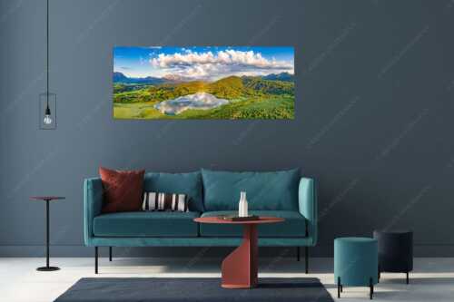 Blick über den Barmsee zum Wettersteingebirge - Der Lieblings See - Wandbild - Größe ca. 175x70cm, Seitenverhältnis 2,5:1 - Barmsee Krün - weitere Infos unter https://www.kriner-weiermann.de