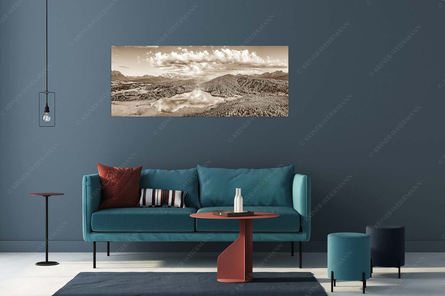 Blick über den Barmsee zum Wettersteingebirge - Der Lieblings See - Wandbild - Größe ca. 175x70cm, Seitenverhältnis 2,5:1 - Barmsee Krün - weitere Infos unter https://www.kriner-weiermann.de