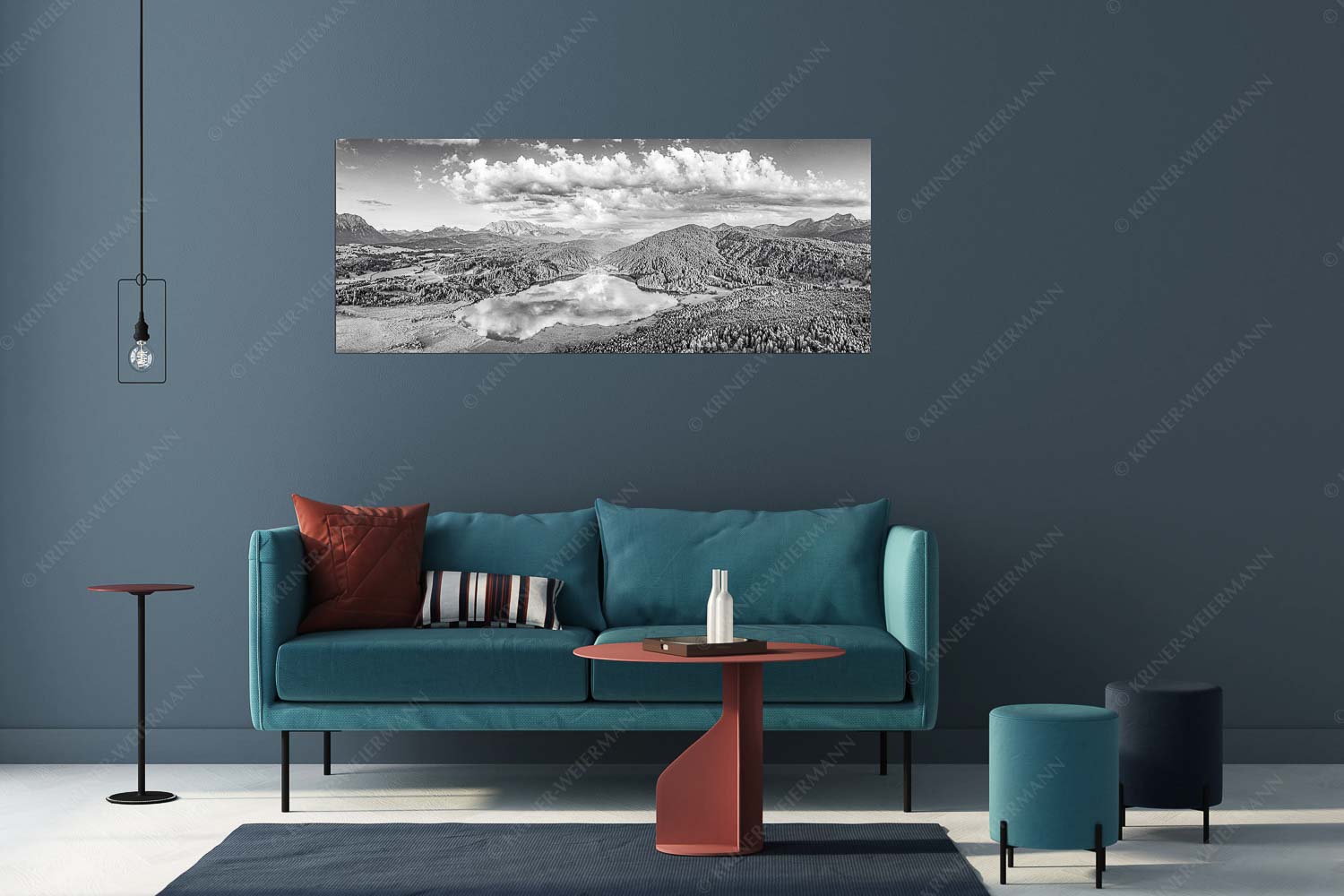 Blick über den Barmsee zum Wettersteingebirge - Der Lieblings See - Wandbild - Größe ca. 175x70cm, Seitenverhältnis 2,5:1 - Barmsee Krün - weitere Infos unter https://www.kriner-weiermann.de