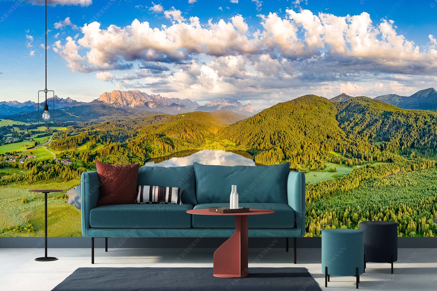 Der Lieblings See – Fototapete – Größe ca. 400x200cm, Seitenverhältnis 2:1 — Barmsee Krün Blick über den Barmsee zum Wettersteingebirge - Der Lieblings See - Fototapete - Größe ca. 400x200cm, Seitenverhältnis 2:1 - Barmsee Krün - weitere Infos unter https://www.kriner-weiermann.de