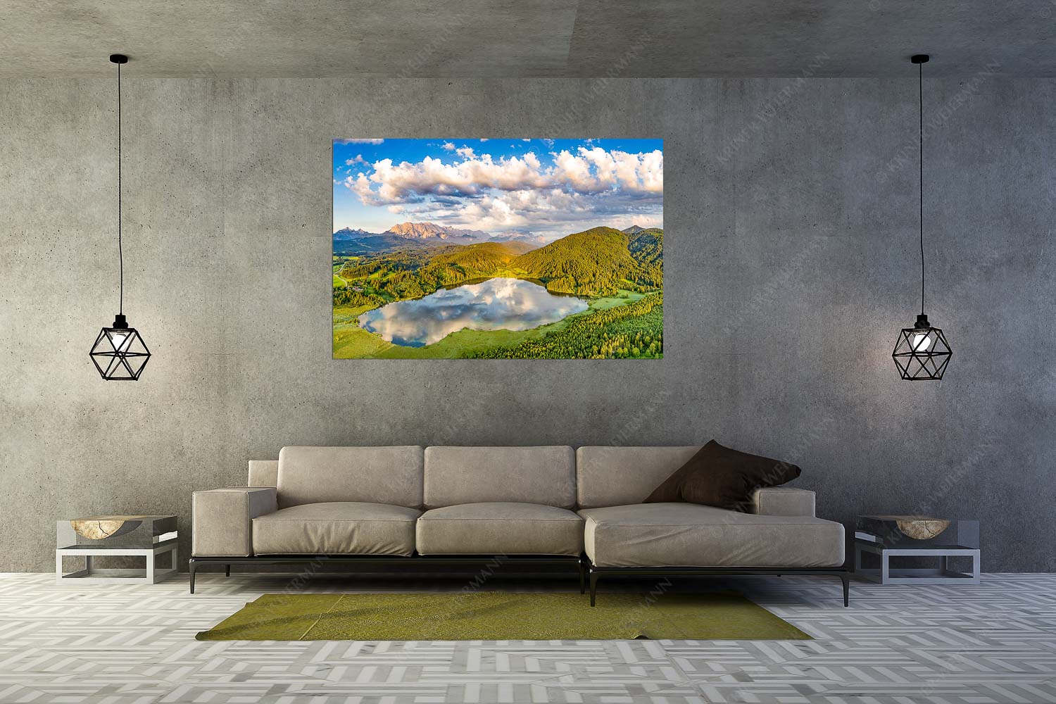 Blick über den Barmsee zum Wettersteingebirge - Der Lieblings See - Wandbild - Größe ca. 180x120cm, Seitenverhältnis 3:2 - Barmsee Krün - weitere Infos unter https://www.kriner-weiermann.de