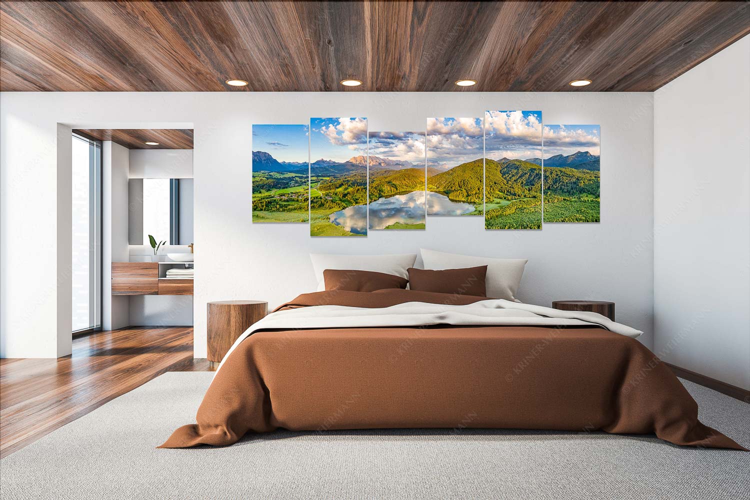 Der Lieblings See – Wandbild – 6er Split, Größe ca. 280x112cm, Seitenverhältnis 2,5:1 — Barmsee Krün Blick über den Barmsee zum Wettersteingebirge - Der Lieblings See - Wandbild - 6er Split, Größe ca. 280x112cm, Seitenverhältnis 2,5:1 - Barmsee Krün - weitere Infos unter https://www.kriner-weiermann.de