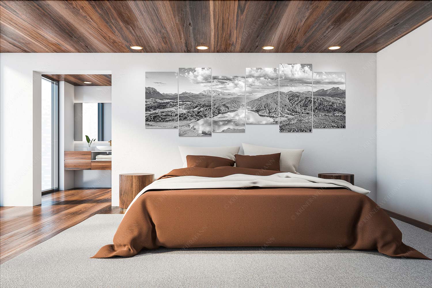 Der Lieblings See – Wandbild – 6er Split, Größe ca. 280x112cm, Seitenverhältnis 2,5:1 — Barmsee Krün Blick über den Barmsee zum Wettersteingebirge - Der Lieblings See - Wandbild - 6er Split, Größe ca. 280x112cm, Seitenverhältnis 2,5:1 - Barmsee Krün - weitere Infos unter https://www.kriner-weiermann.de