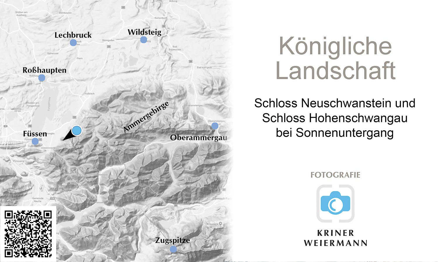 Königliche Landschaft — Schloss Neuschwanstein und Schloss Hohenschwangau bei Sonnenuntergang - Königliche Landschaft -