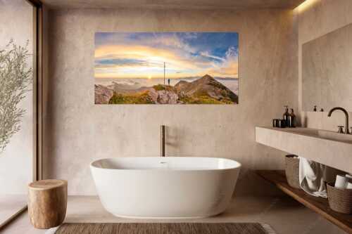 Sonnenaufgang im Estergebirge - Glücksmoment II - Wandbild - Größe ca. 180x90cm, Seitenverhältnis 2:1 - Sonnenaufgang Krottenkopf - weitere Infos unter https://www.kriner-weiermann.de