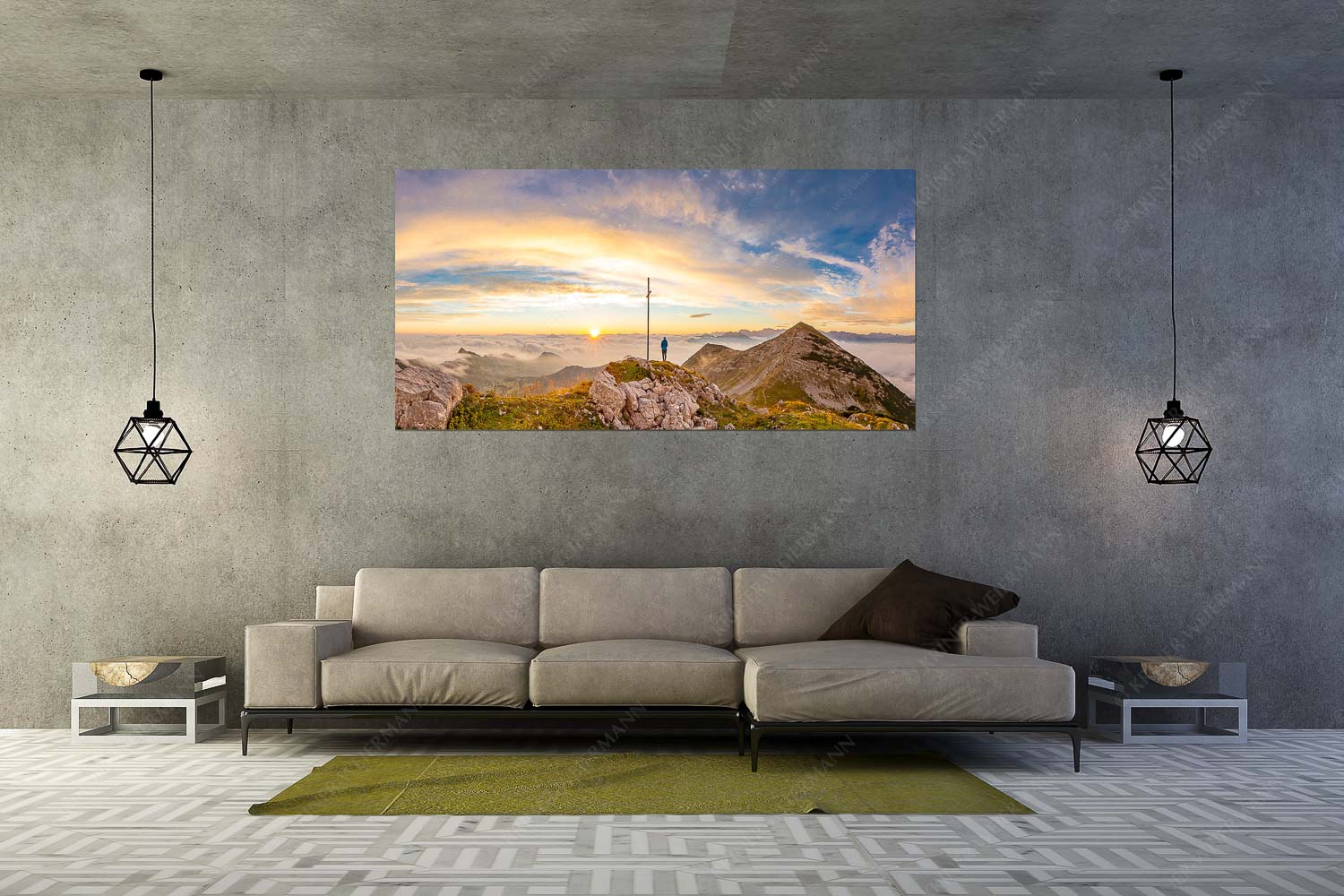 Sonnenaufgang im Estergebirge - Glücksmoment II - Wandbild - Größe ca. 200x100cm, Seitenverhältnis 2:1 - Sonnenaufgang Krottenkopf - weitere Infos unter https://www.kriner-weiermann.de