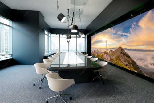 Sonnenaufgang im Estergebirge - Glücksmoment II - Akustikbild - Größe ca. 600x200cm, Seitenverhältnis 3:1 - Sonnenaufgang Krottenkopf - weitere Infos unter https://www.kriner-weiermann.de