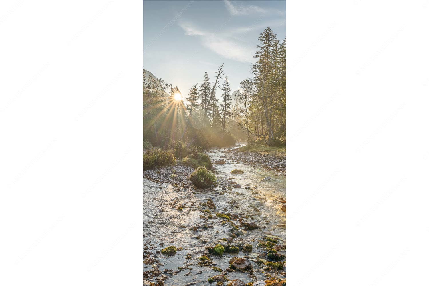 Sonnenaufgang am Isarursprung - Isarursprung I - Seitenverhältnis 1:2 - Isarquelle im Karwendel - weitere Infos unter https://www.kriner-weiermann.de