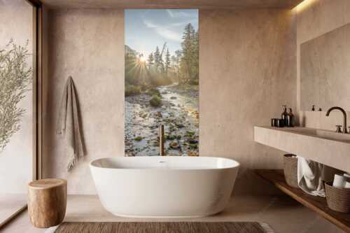Sonnenaufgang am Isarursprung - Isarursprung I - Wandbild - Größe ca. 100x200cm, Seitenverhältnis 1:2 - Isarquelle im Karwendel - weitere Infos unter https://www.kriner-weiermann.de