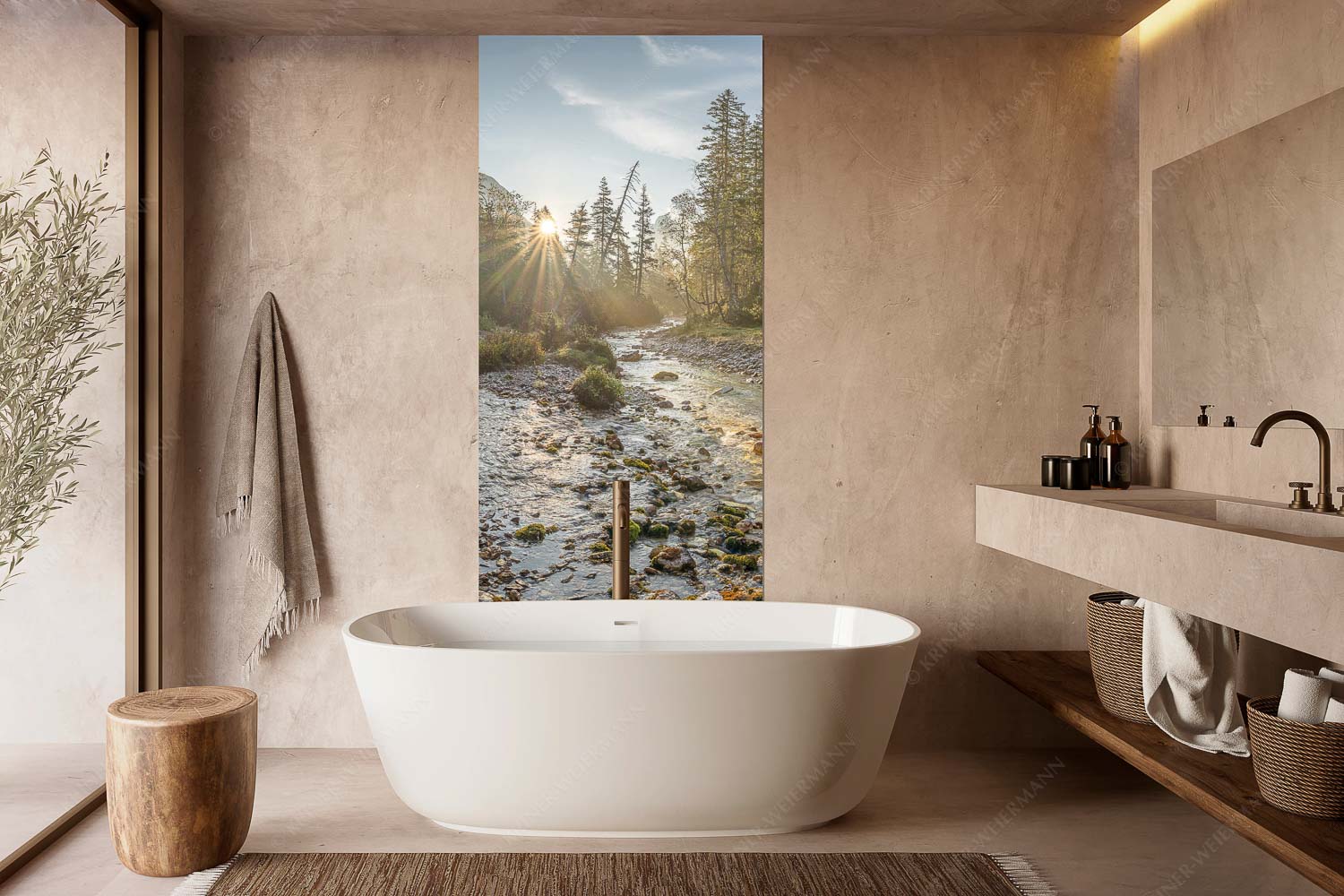 Sonnenaufgang am Isarursprung - Isarursprung I - Wandbild - Größe ca. 100x200cm, Seitenverhältnis 1:2 - Isarquelle im Karwendel - weitere Infos unter https://www.kriner-weiermann.de