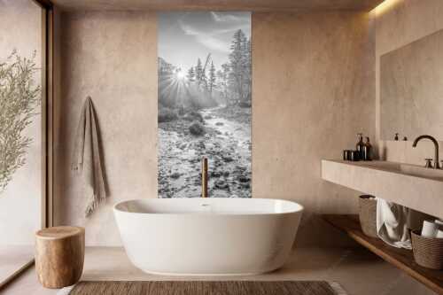Sonnenaufgang am Isarursprung - Isarursprung I - Wandbild - Größe ca. 100x200cm, Seitenverhältnis 1:2 - Isarquelle im Karwendel - weitere Infos unter https://www.kriner-weiermann.de