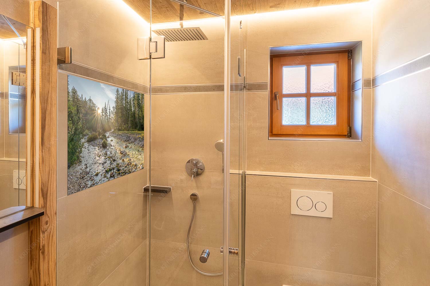 Sonnenaufgang am Isarursprung - Isarursprung I - Glasbild - Größe ca. 120x80cm, Seitenverhältnis 3:2 - Isarquelle im Karwendel - weitere Infos unter https://www.kriner-weiermann.de