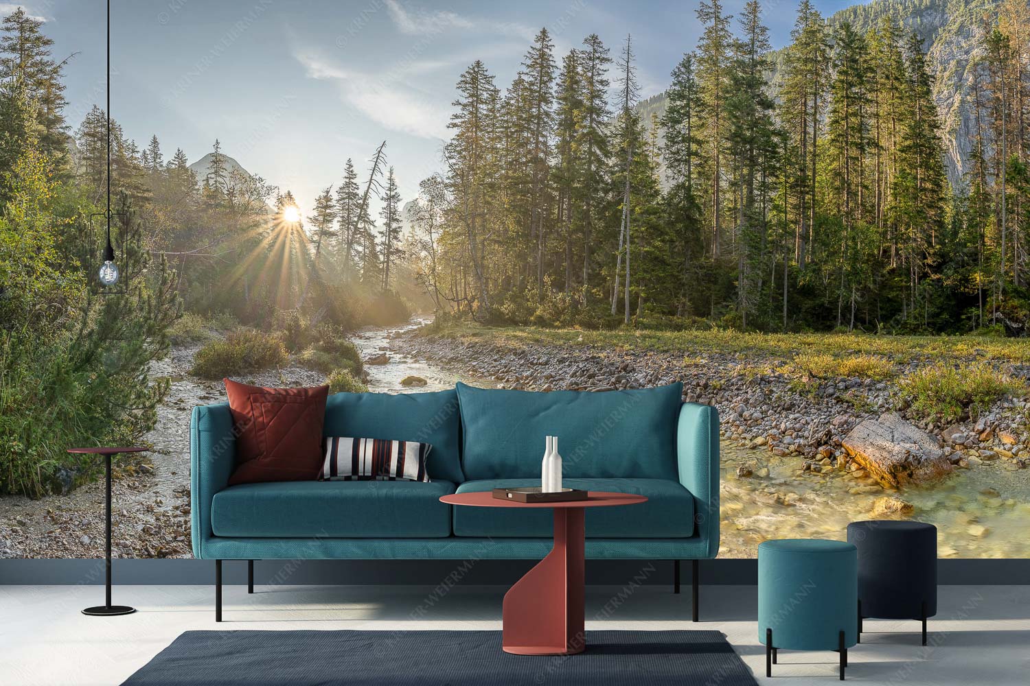 Isarursprung I – Fototapete – Größe ca. 400x200cm, Seitenverhältnis 2:1 — Isarquelle im Karwendel Sonnenaufgang am Isarursprung - Isarursprung I - Fototapete - Größe ca. 400x200cm, Seitenverhältnis 2:1 - Isarquelle im Karwendel - weitere Infos unter https://www.kriner-weiermann.de