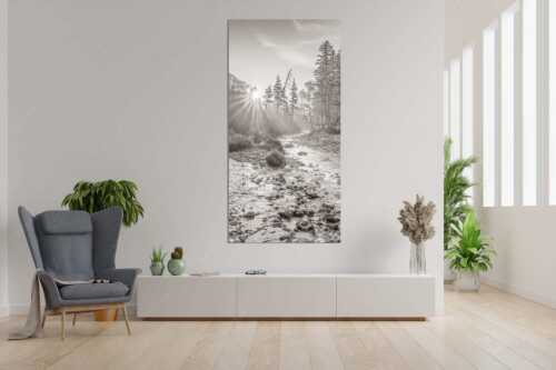 Sonnenaufgang am Isarursprung - Isarursprung I - Wandbild - Größe ca. 90x180cm, Seitenverhältnis 1:2 - Isarquelle im Karwendel - weitere Infos unter https://www.kriner-weiermann.de